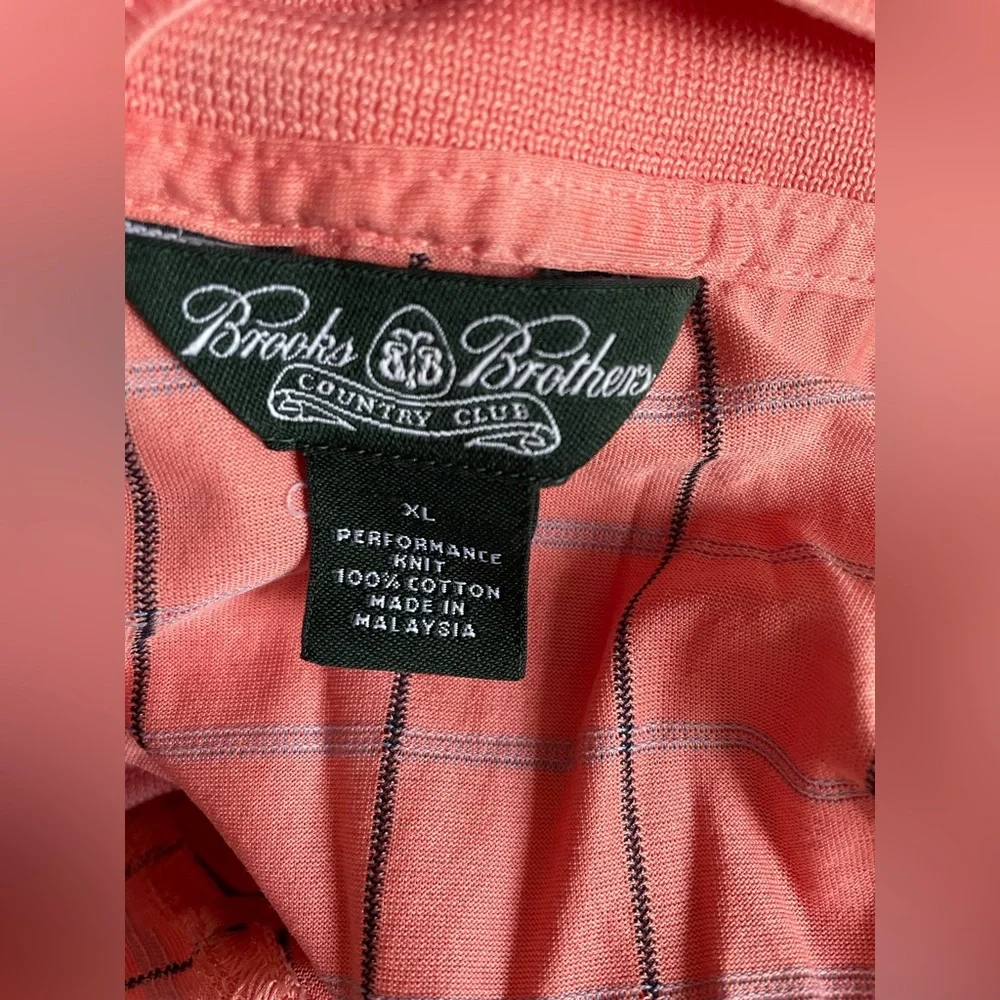 Brooks Brothers Performance Knit Polo Shirt Sz XL 100% Cotton Windowpane Casual